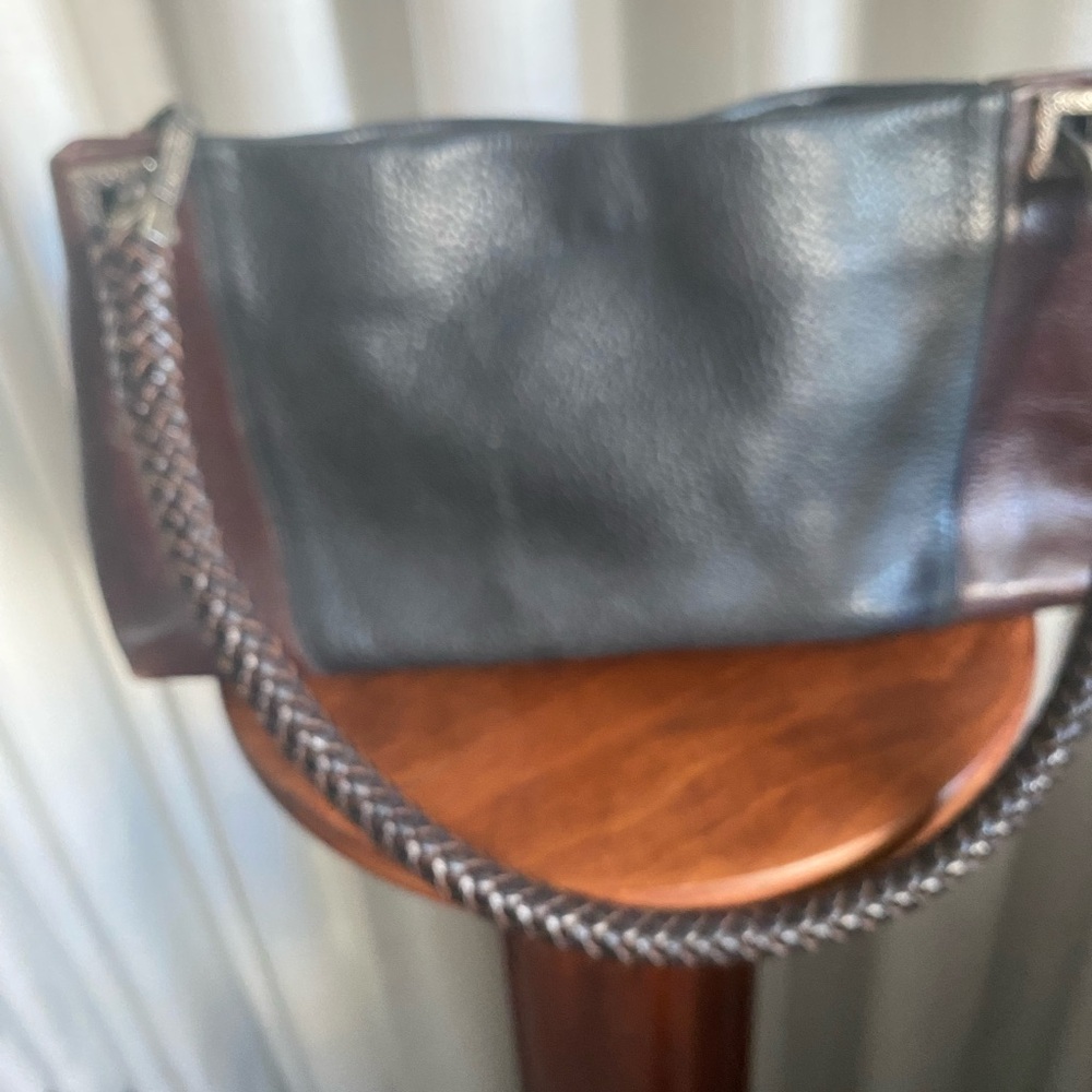 Brighton Black and Brown Leather Shoulder Bag